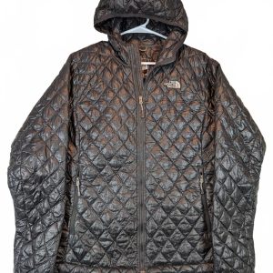 The North Face Thermoball Black Quilted Hooded Puffer Jacket Coat Womens Medium