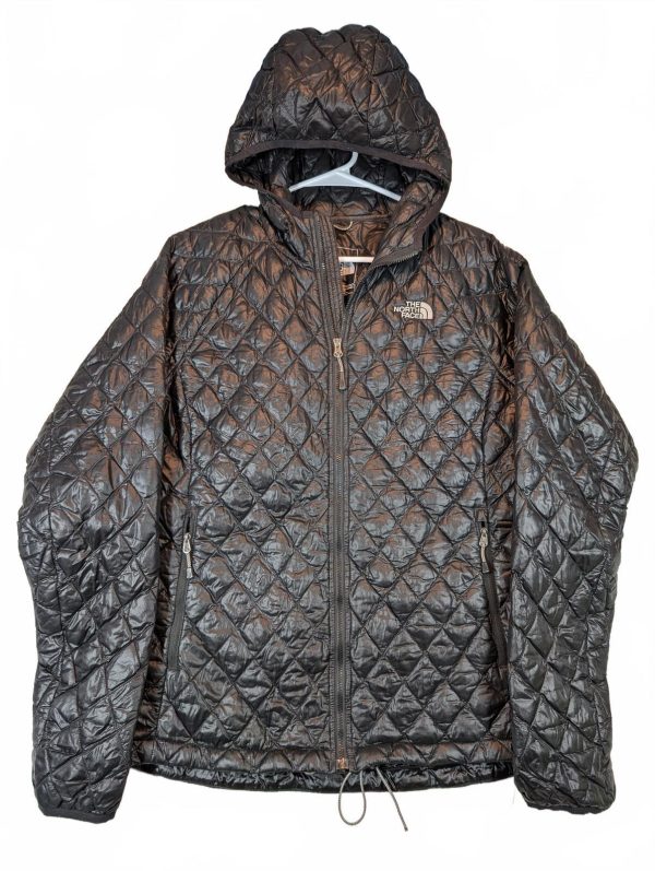 The North Face Thermoball Black Quilted Hooded Puffer Jacket Coat Womens Medium