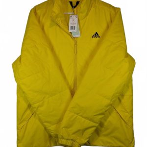 Adidas Puffer Full Zip Insulated Jacket Yellow Safety Work Mens Large NWT