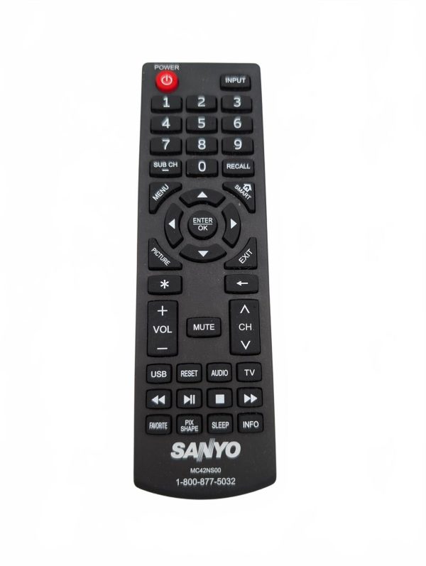Sanyo MC42NS00 TV Remote Control Replacement Black For LCD HDTV Unisex One Size
