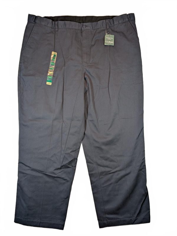 L.L.Bean Comfort Waist Wrinkle-Free Cotton Chino Pants Flat Front Mens 46x29