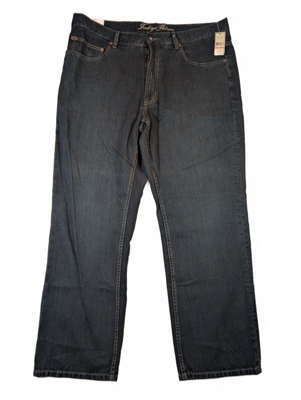 Indigo Palms IP1198 Black Denim Five Pocket Straight Leg Jeans Pants Mens 40x30