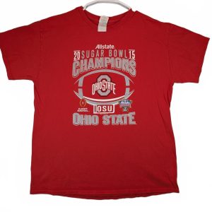 Gildan Heavy Cotton Ohio State Sugar Bowl Champions T-Shirt Red OSU Mens Large