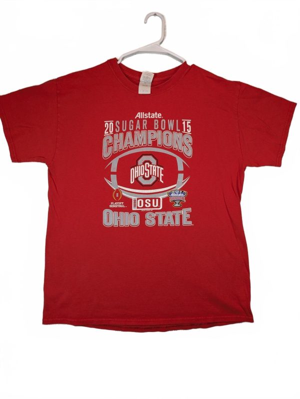 Gildan Heavy Cotton Ohio State Sugar Bowl Champions T-Shirt Red OSU Mens Large