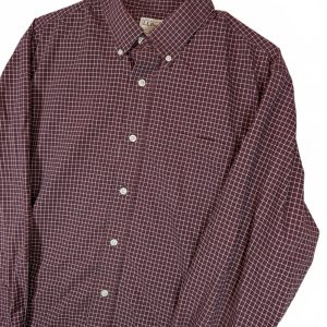 L.L.Bean Slightly Fitted Plaid Check Button Down Shirt Pocket Mens Large Regular
