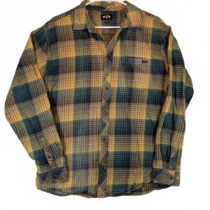 Billabong Plaid Flannel Button-Up Long Sleeve Casual Shirt Surf Mens Medium