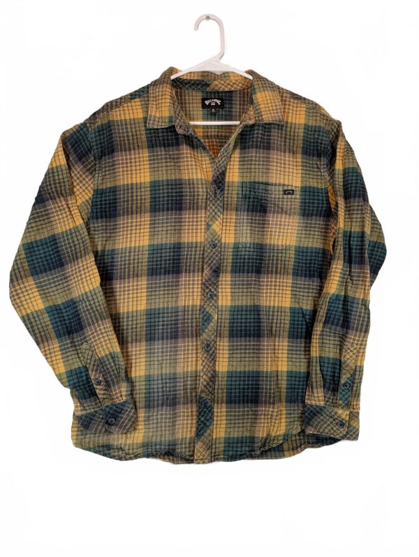 Billabong Plaid Flannel Button-Up Long Sleeve Casual Shirt Surf Mens Medium