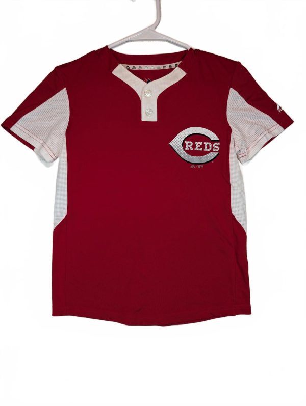 Majestic Cincinnati Reds Cool Base Red Jersey Shirt Youth Small