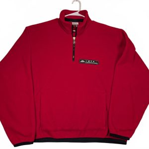 Champion YMCA 1/4 Zip Fleece Pullover Red Kangaroo Pocket Mens XL
