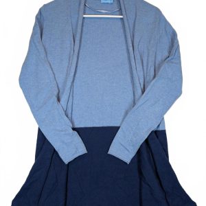J.McLaughlin Colorblock Open Front Cardigan Blue Navy Womens Small Cashmere
