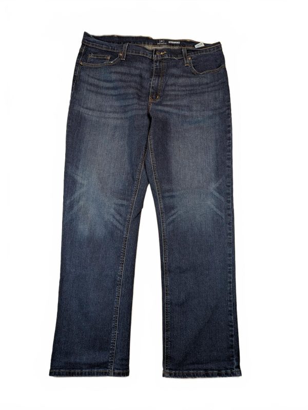 George Straight Dark Wash Stretch Five Pocket Blue Denim Jeans Mens Size 36x30