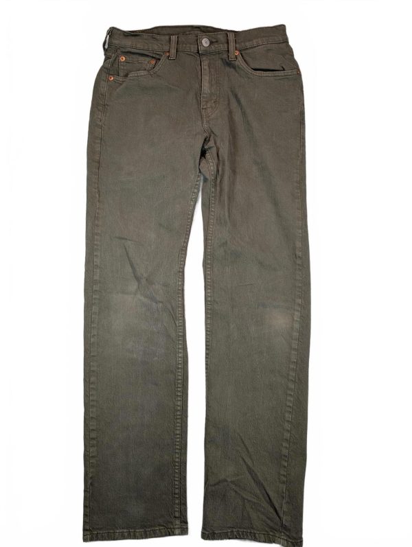 Levi’s 505 Straight Leg Jeans Olive Green Waterless Mens 30x32