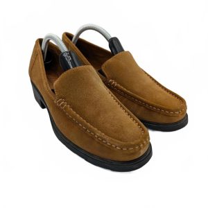 Clarks Suede Moc Toe Loafers Brown Slip On Brazil Womens 8M