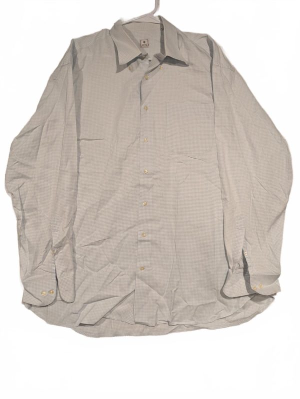 Peter Millar Dress Shirt Blue Micro Gingham Button Down XL Mens Long Sleeve