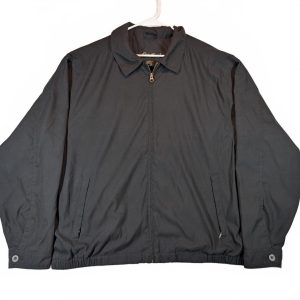 Eddie Bauer Black Full Zip Lightweight Harrington Bomber Lined Jacket Mens Large