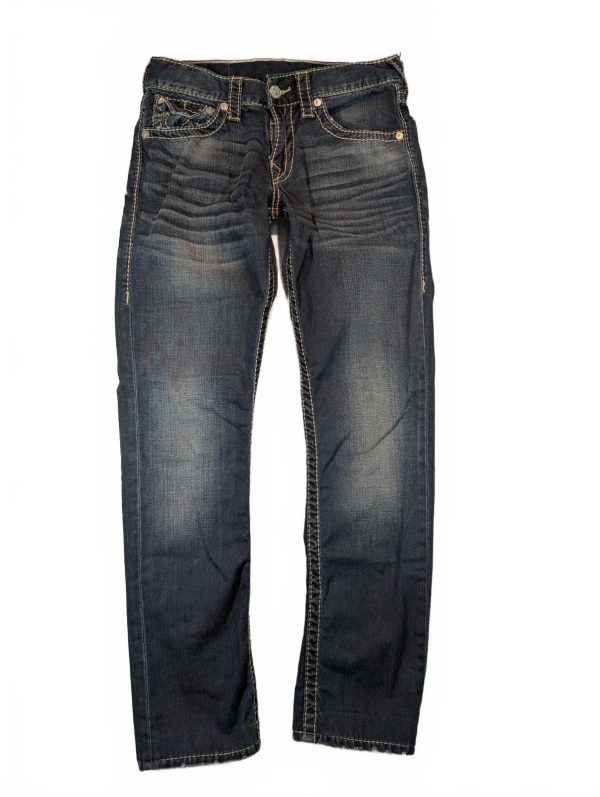 True Religion World Tour Skinny Flap Pocket Dark Wash Denim Jeans Womens 31x31
