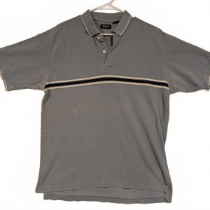 Arrow Blue Stripe Polo Shirt Classic Fit Cotton Casual Golf Style Mens Large