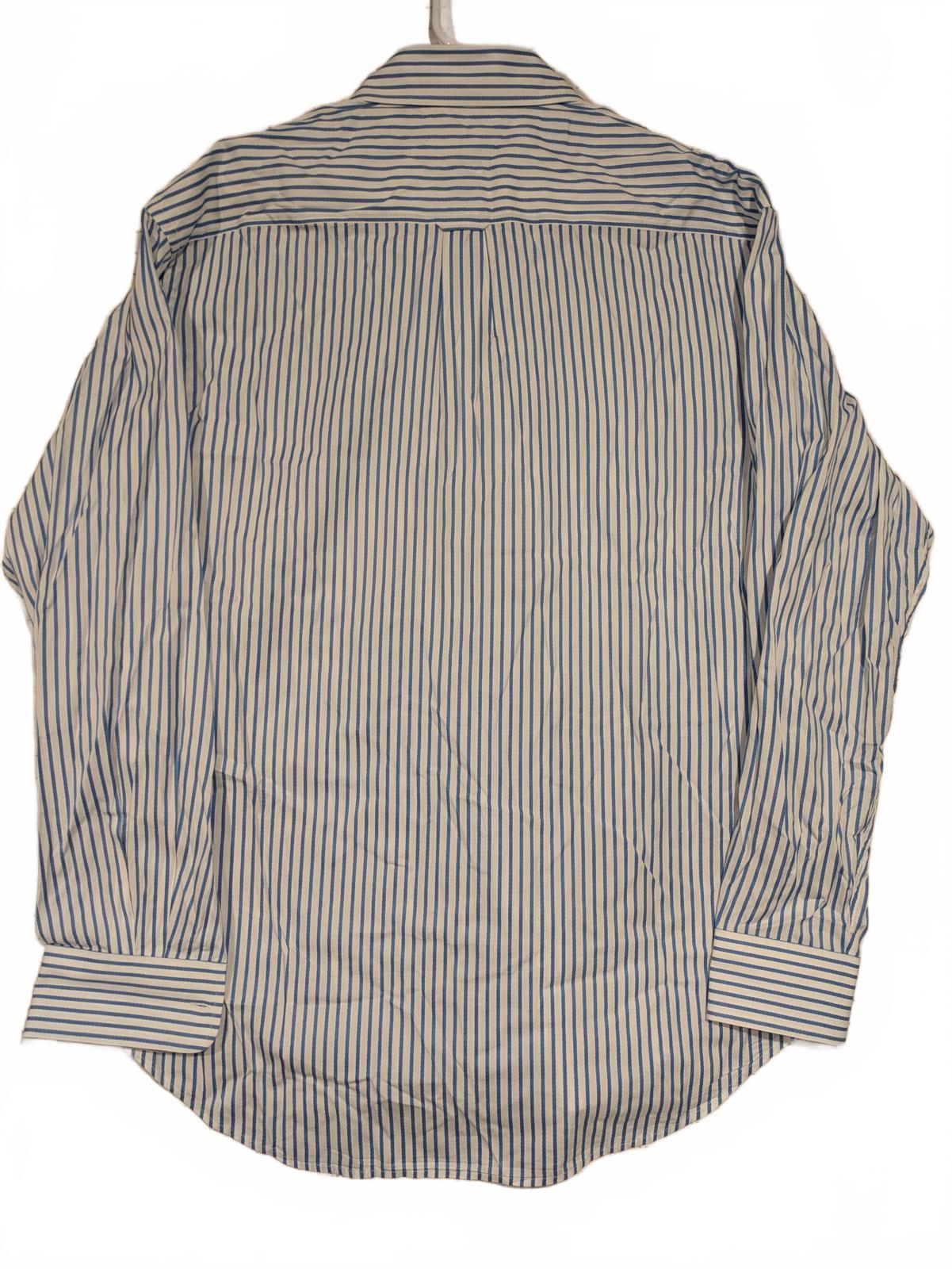 T Harris London Blue White Stripe Button Down Shirt Long Sleeve Cotton Mens XL - Image 2