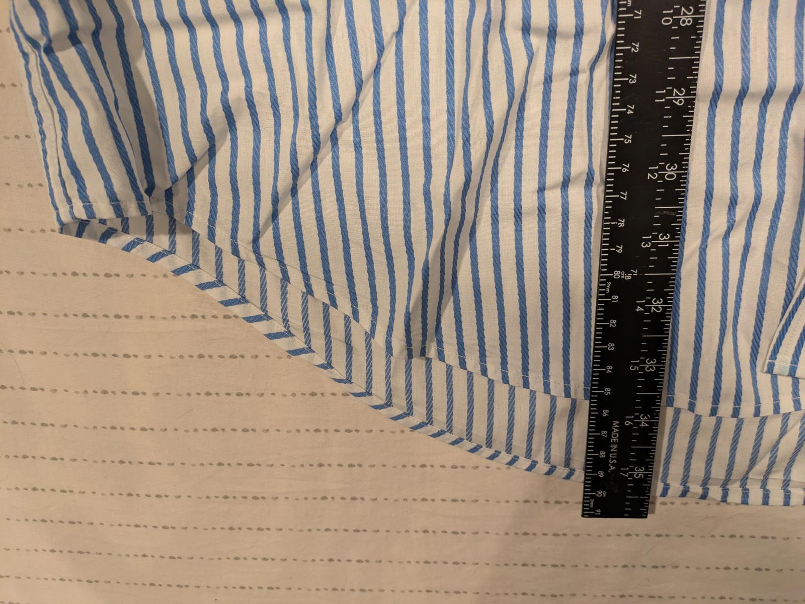 T Harris London Blue White Stripe Button Down Shirt Long Sleeve Cotton Mens XL - Image 5