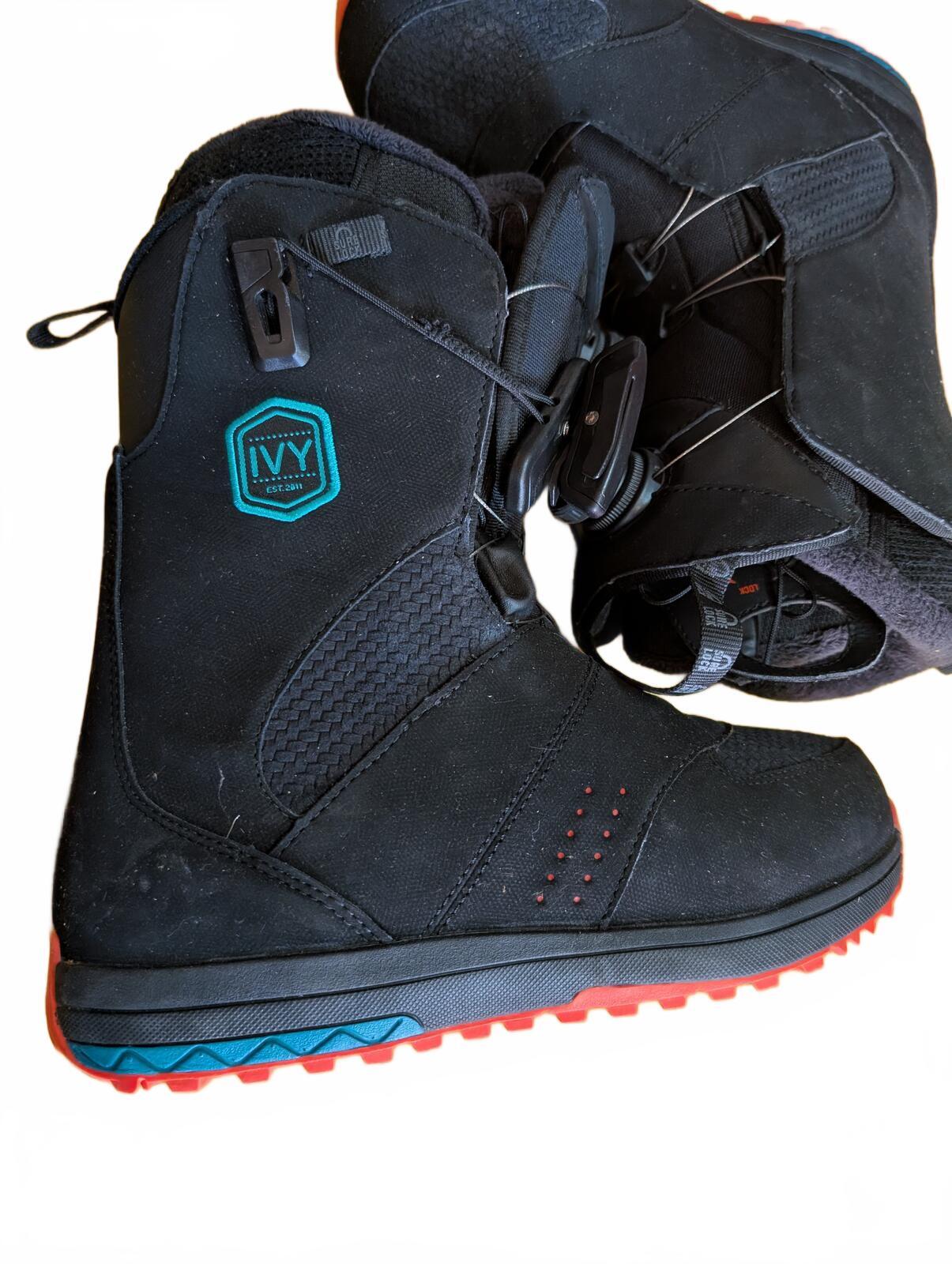 Salomon Ivy Boa SJ Dual Zone Snowboard Boots Black Winter Womens US Size 8.5 - Image 2