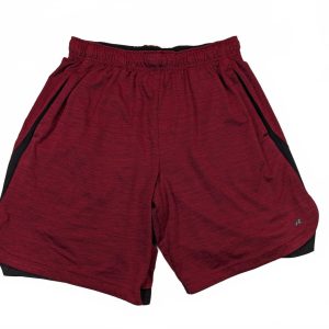 Russell Dri-Power Burgundy Athletic Training Drawstring Shorts Mens Medium 32-34