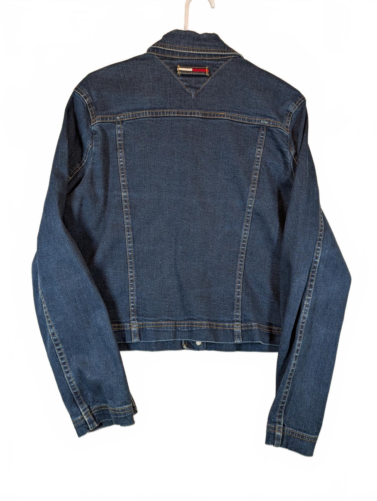 Tommy Jeans Vintage Denim Trucker Button Front Jean Jacket 90s Y2K Womens XL - Image 2