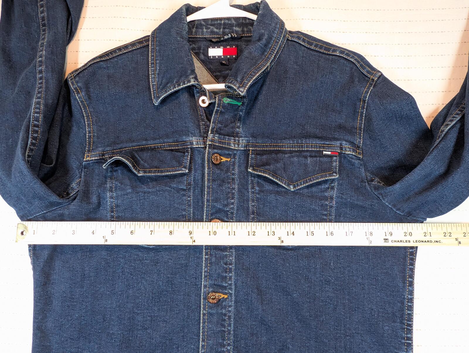 Tommy Jeans Vintage Denim Trucker Button Front Jean Jacket 90s Y2K Womens XL - Image 6