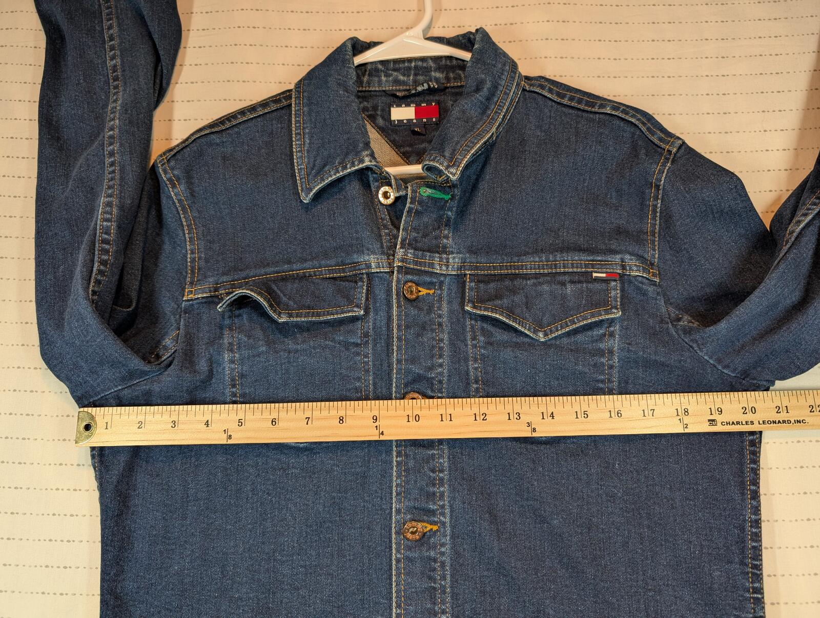 Tommy Jeans Vintage Denim Trucker Button Front Jean Jacket 90s Y2K Womens XL - Image 7