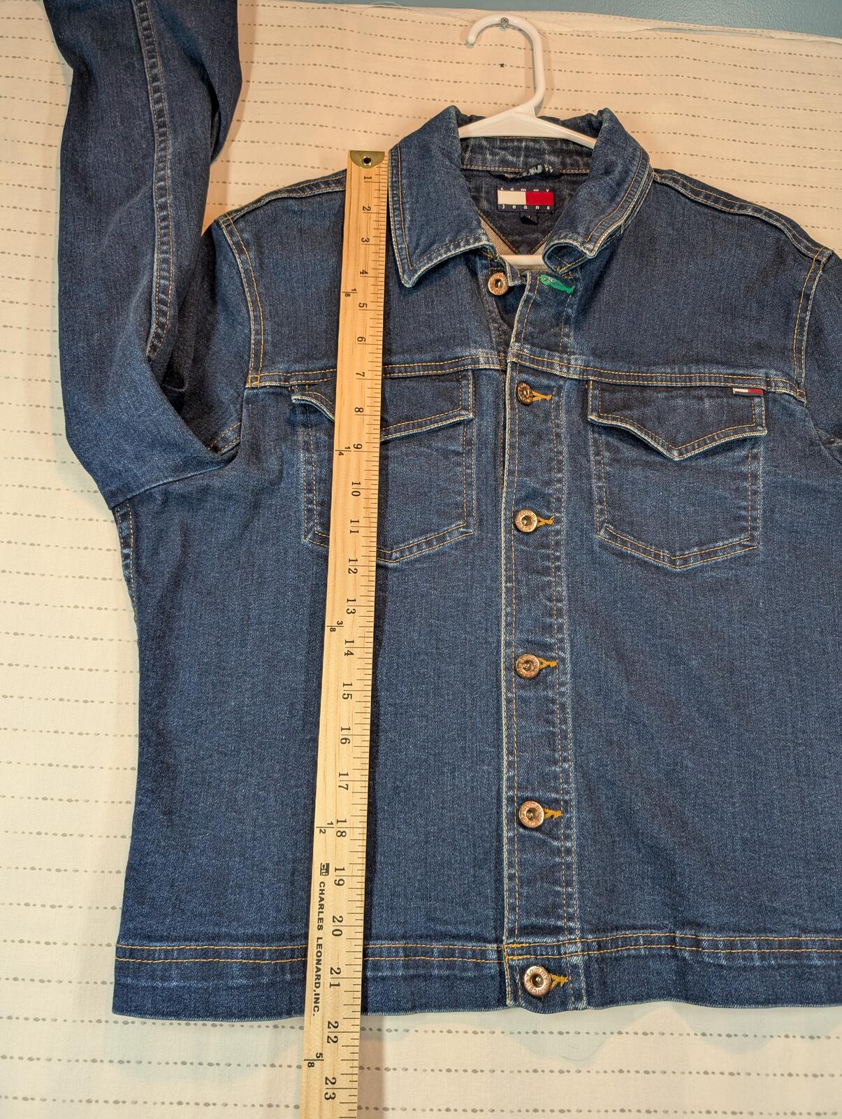Tommy Jeans Vintage Denim Trucker Button Front Jean Jacket 90s Y2K Womens XL - Image 8