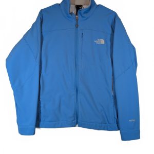 The North Face Apex Bionic Softshell Full Zip Jacket Fleece Blue Coat Womens XL