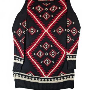 Lauren Ralph Lauren Southwestern Aztec Cotton Knit Sweater Dress Womens Small