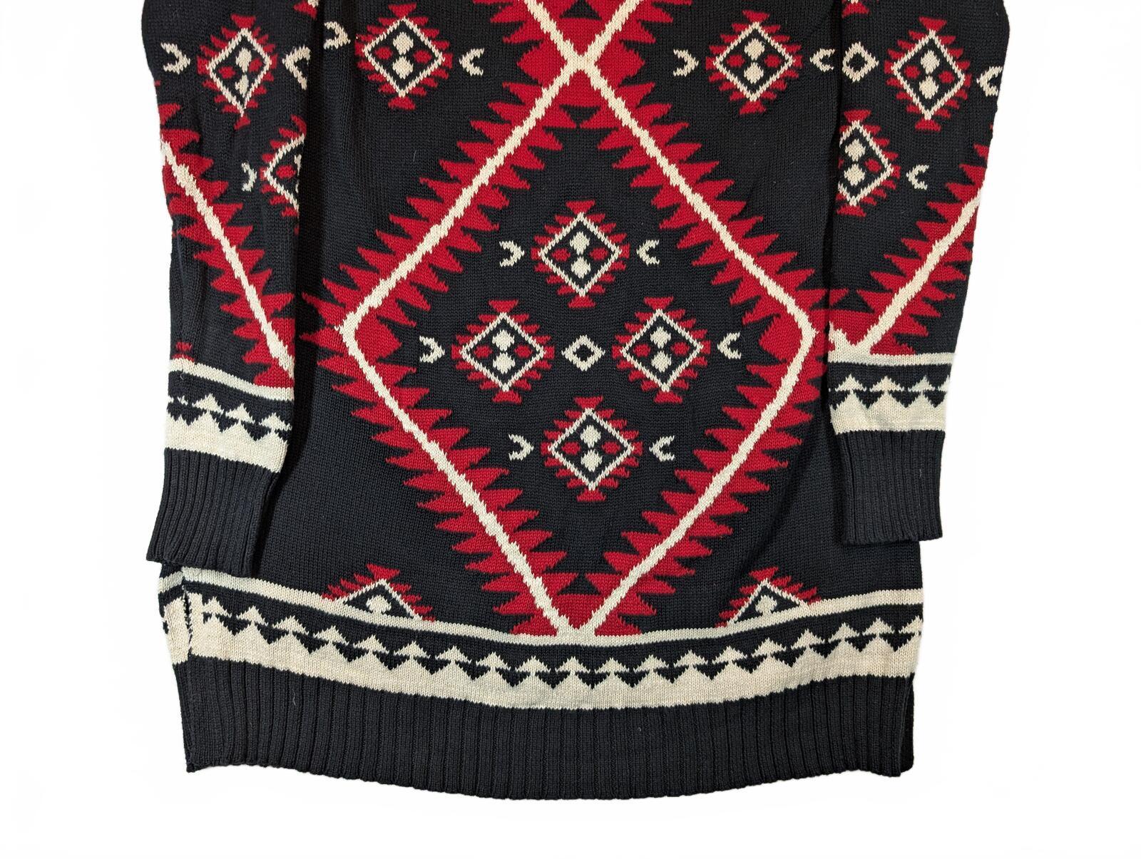 Lauren Ralph Lauren Southwestern Aztec Cotton Knit Sweater Dress Womens Small - Image 3
