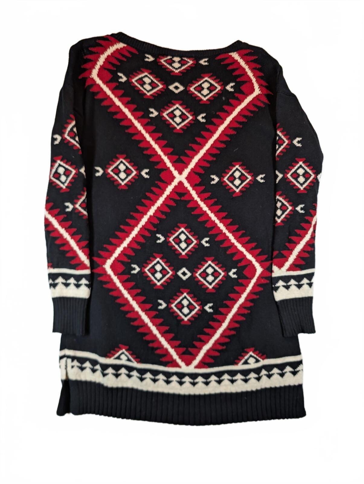 Lauren Ralph Lauren Southwestern Aztec Cotton Knit Sweater Dress Womens Small - Image 4