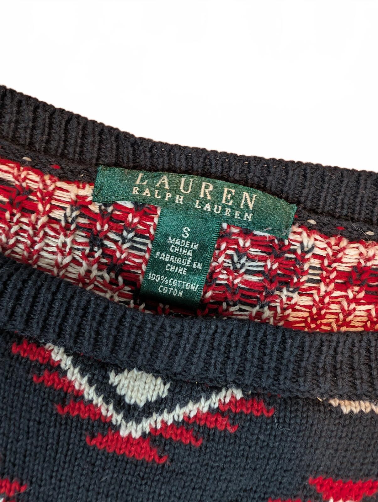 Lauren Ralph Lauren Southwestern Aztec Cotton Knit Sweater Dress Womens Small - Image 5