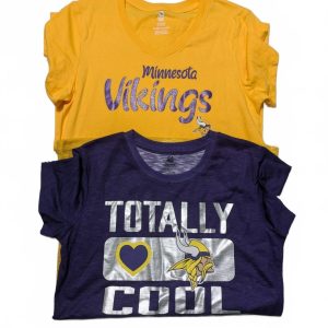 Lot Of 2 Minnesota Vikings Girls NFL Team T Shirts XL 14/16