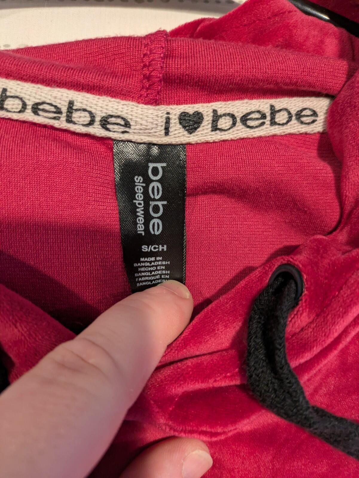 BEBE Ladies Rhinestone Hoodie Sleepwear - Small - Image 4