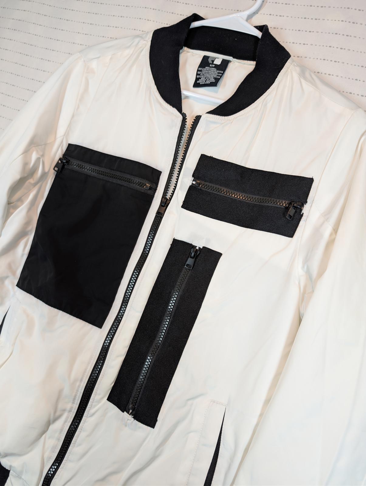 RD Style Utility Bomber Jacket Multiple Zip Pockets Lightweight Mens Small - Image 3