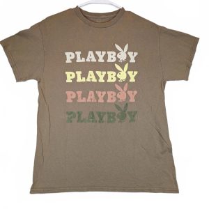 Playboy Bunny Logo Graphic T Shirt Multicolor Print Streetwear Mens Medium