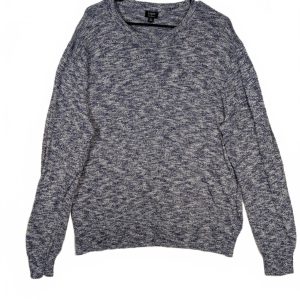 J.Crew Crewneck Knit Sweater Heathered Blue Casual Cotton Pullover Mens XL