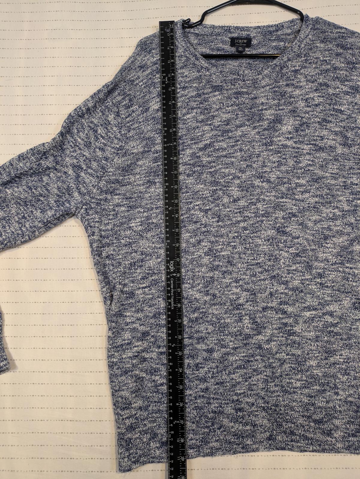J.Crew Crewneck Knit Sweater Heathered Blue Casual Cotton Pullover Mens XL - Image 6