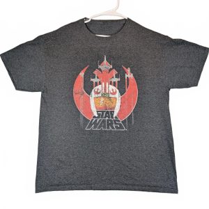Star Wars X Wing Fighter Distressed Graphic T Shirt Movie Tee Mens Medium