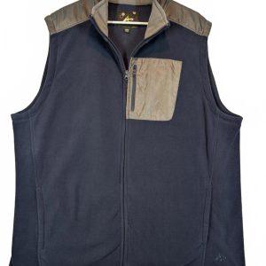 Athletech Fleece Zip Vest Full Zip Outdoor Casual Mens XL Navy Blue