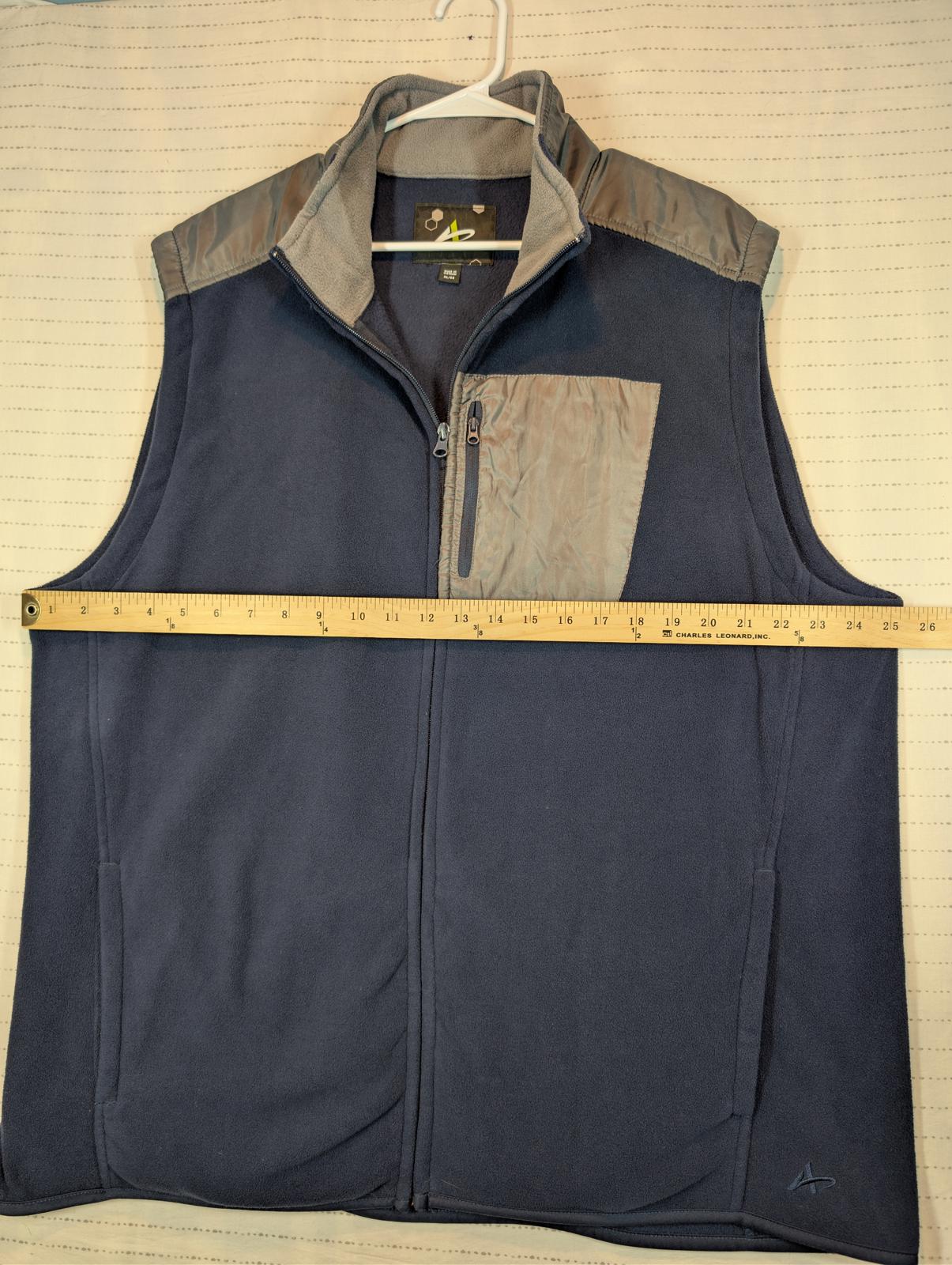Athletech Fleece Zip Vest Full Zip Outdoor Casual Mens XL Navy Blue - Image 7