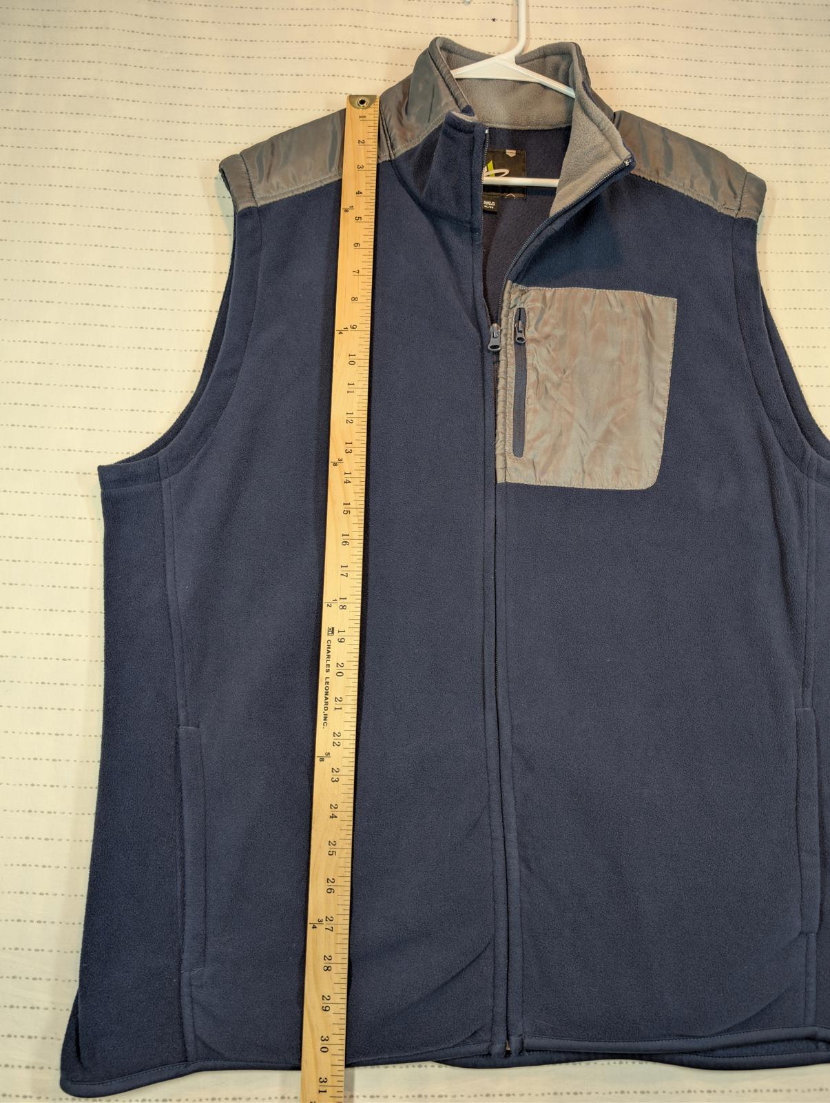 Athletech Fleece Zip Vest Full Zip Outdoor Casual Mens XL Navy Blue - Image 8