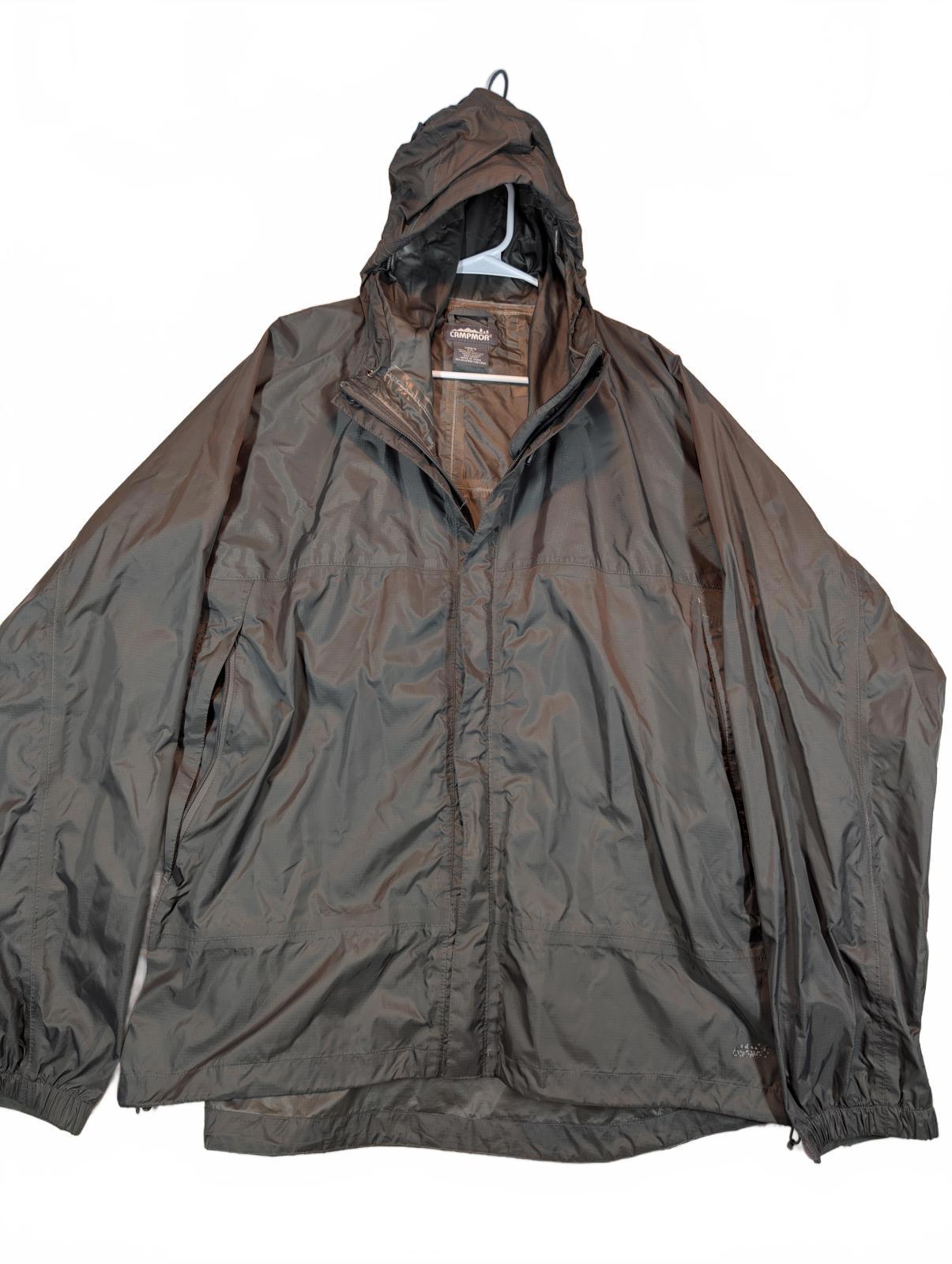Campmor Hooded Rain Jacket Lightweight Waterproof Outdoor Mens 2XL Gray