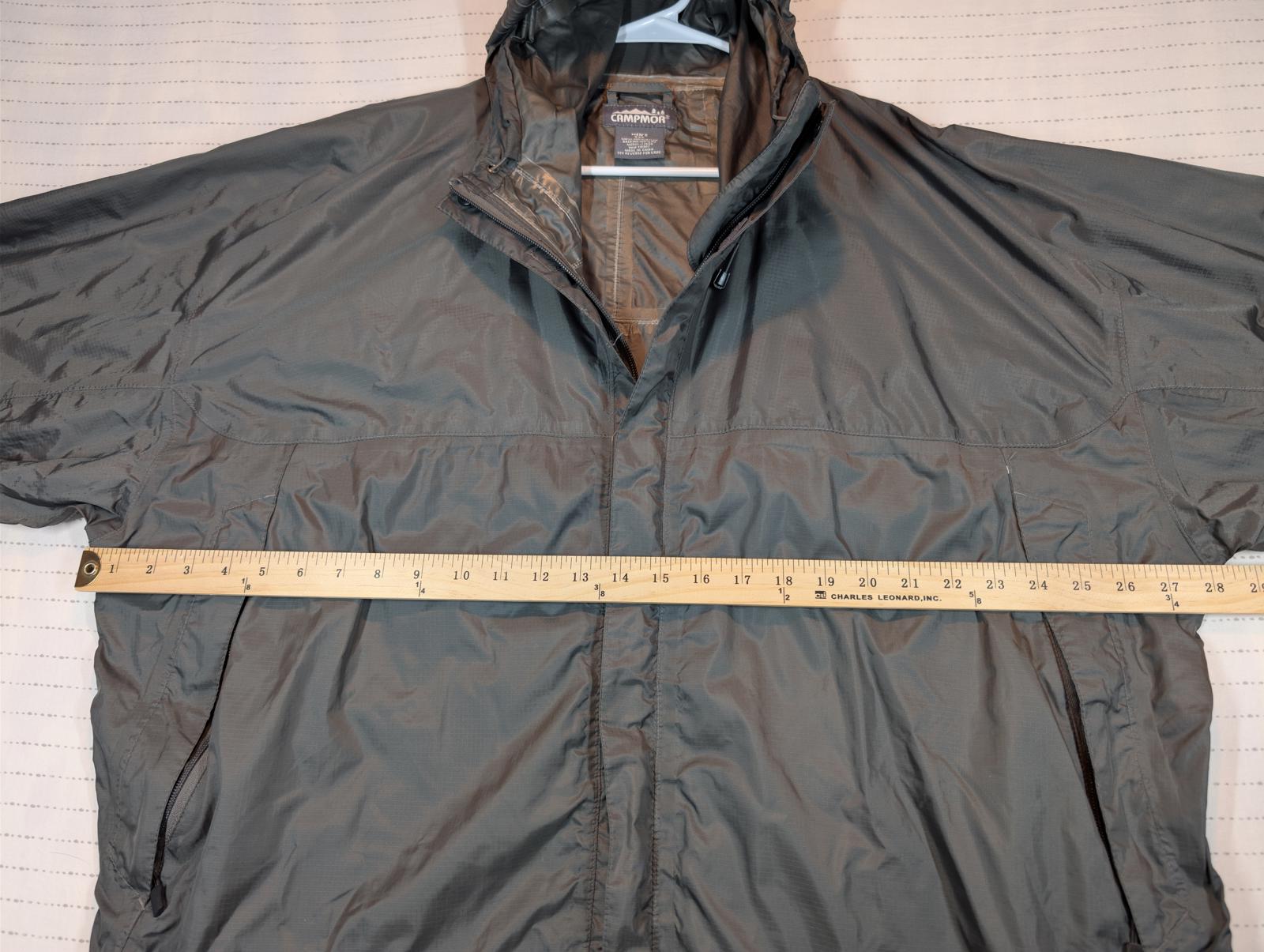 Campmor Hooded Rain Jacket Lightweight Waterproof Outdoor Mens 2XL Gray - Image 7