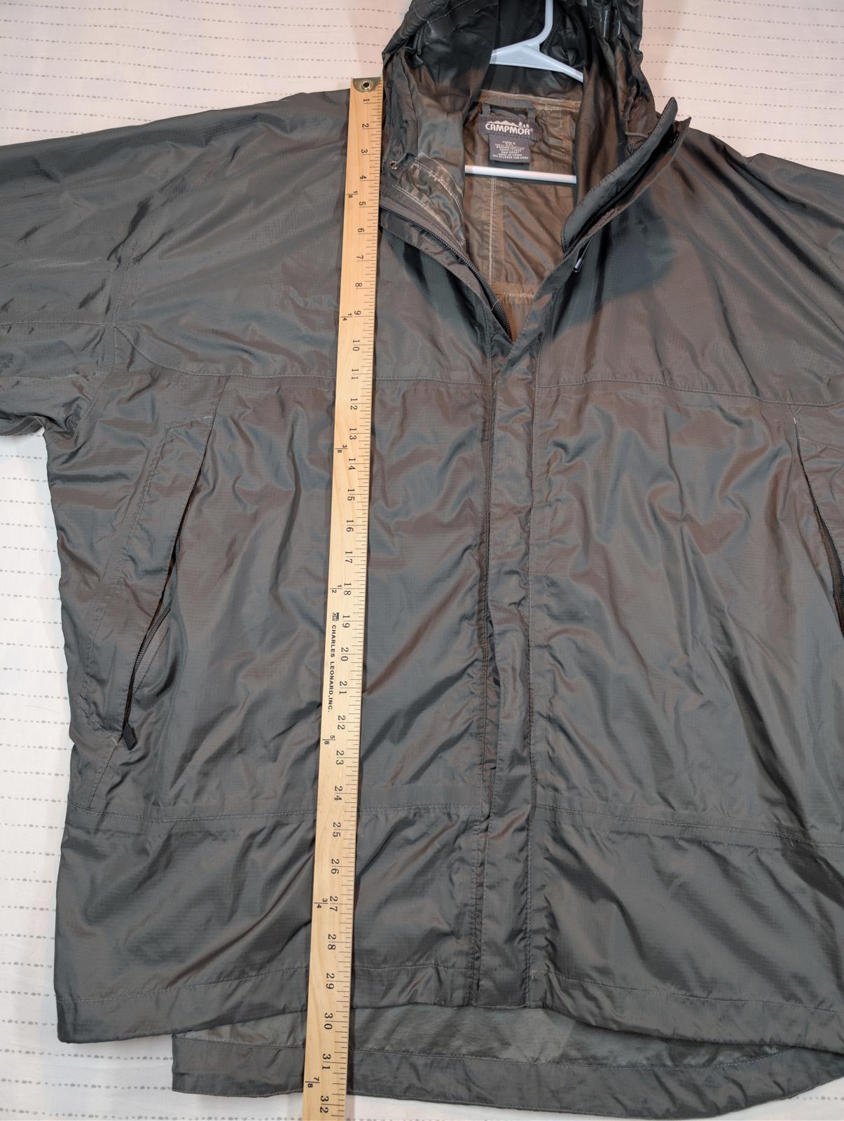 Campmor Hooded Rain Jacket Lightweight Waterproof Outdoor Mens 2XL Gray - Image 8
