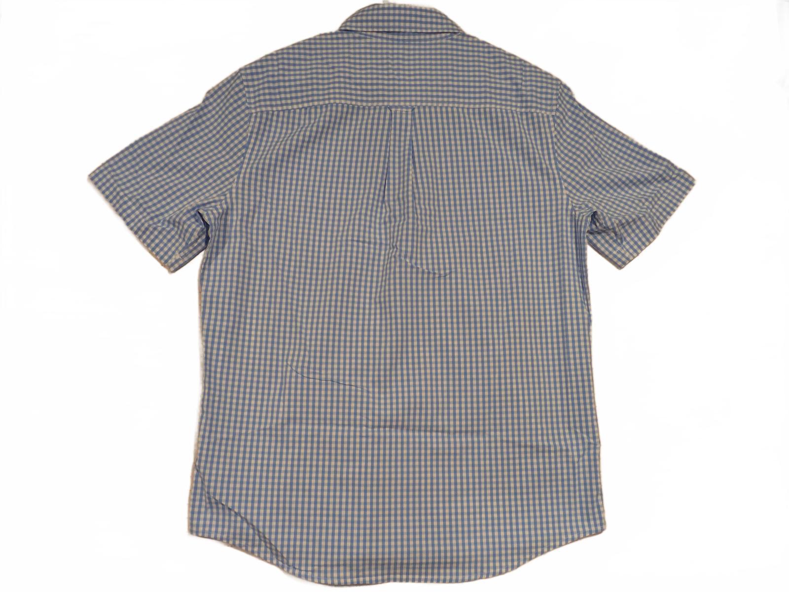 Chaps Gingham Button Down Blue White Check Short Sleeve Shirt Mens Large - Image 2