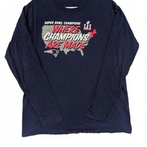 NFL Pro Line Super Bowl LI Patriots Champions Long Sleeve Shirt Mens Large
