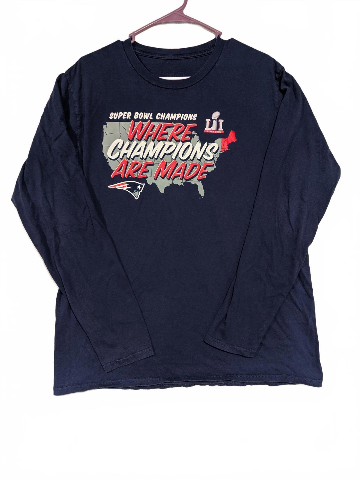 NFL Pro Line Super Bowl LI Patriots Champions Long Sleeve Shirt Mens Large